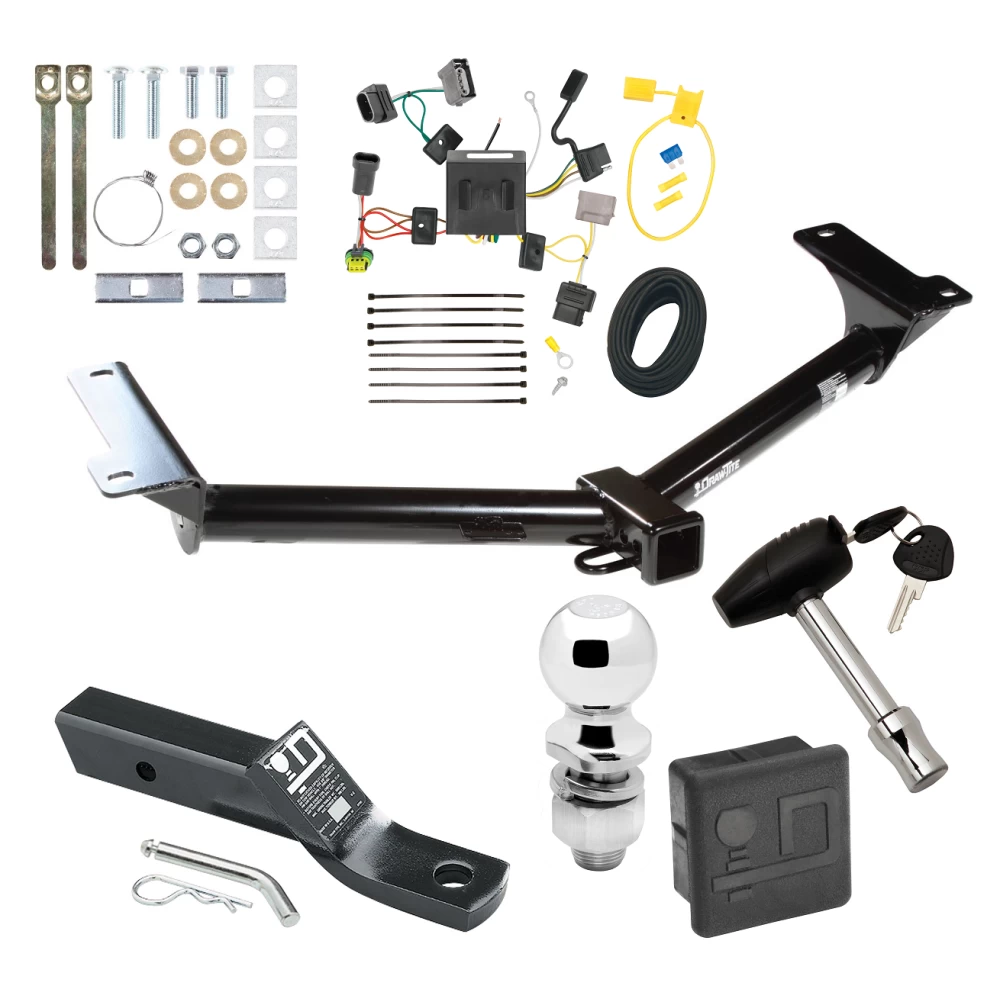 Trailer Tow Hitch For 11-20 Dodge Journey w/ LED Taillights Deluxe Package Wiring 2" Ball and Lock