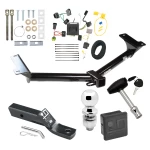 Trailer Tow Hitch For 11-20 Dodge Journey w/ LED Taillights Deluxe Package Wiring 2" Ball and Lock