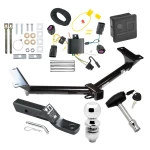 Trailer Tow Hitch For 11-20 Dodge Journey w/o LED Taillights Deluxe Package Wiring 2" Ball and Lock