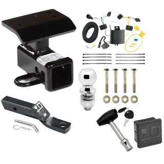 Trailer Tow Hitch For 12-17 Volkswagen Tiguan (2018 Limited) Deluxe Package Wiring 2" Ball and Lock