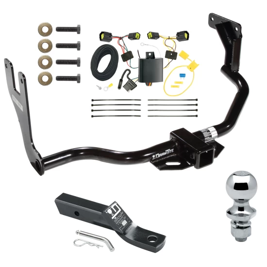 Trailer Tow Hitch For 10-13 Ford Transit Connect Complete Package w/ Wiring and 1-7/8" Ball