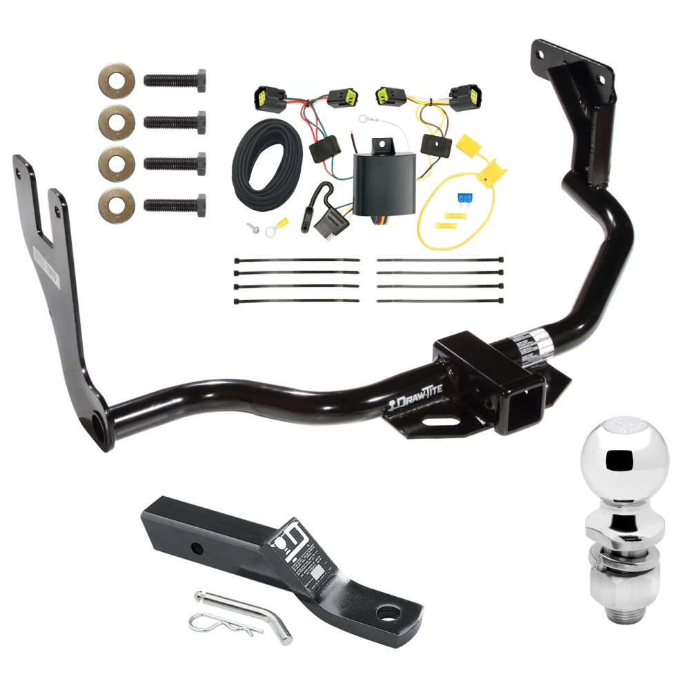 Trailer Tow Hitch For 10-13 Ford Transit Connect All Models Complete Package w/ Wiring and 2" Ball