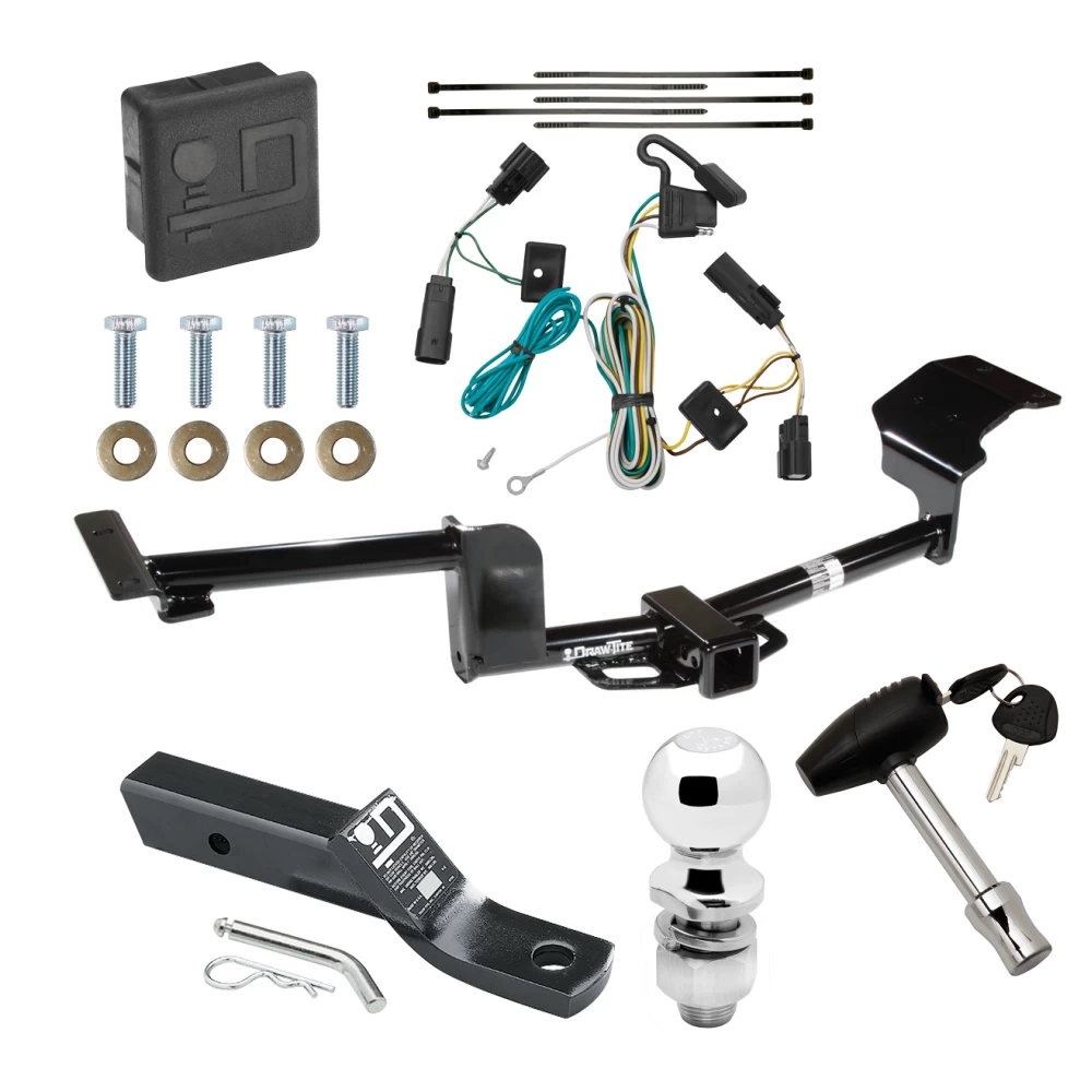 Trailer Tow Hitch For 09-20 Ford Flex All Models Deluxe Package Wiring 2" Ball and Lock