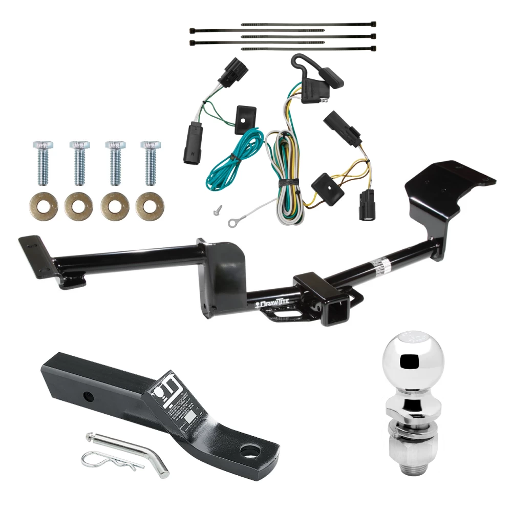 Trailer Tow Hitch For 09-20 Ford Flex All Models Complete Package w/ Wiring and 2" Ball