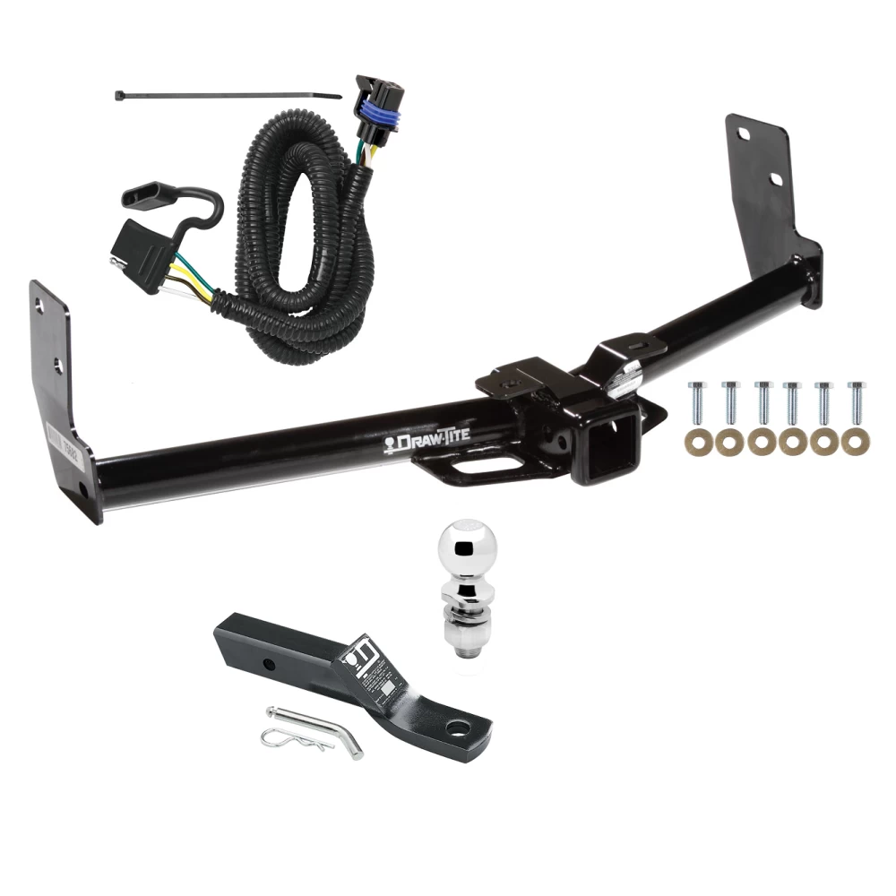 Trailer Tow Hitch For 10-16 Cadillac SRX w/ Factory Tow Package w/ Wiring and 2" Ball