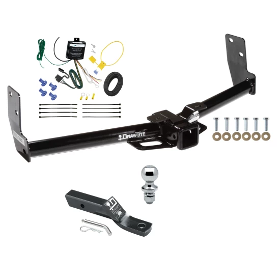 Trailer Tow Hitch For 10-16 Cadillac SRX w/o Factory Tow PKG Complete Package w/ Wiring and 1-7/8" Ball