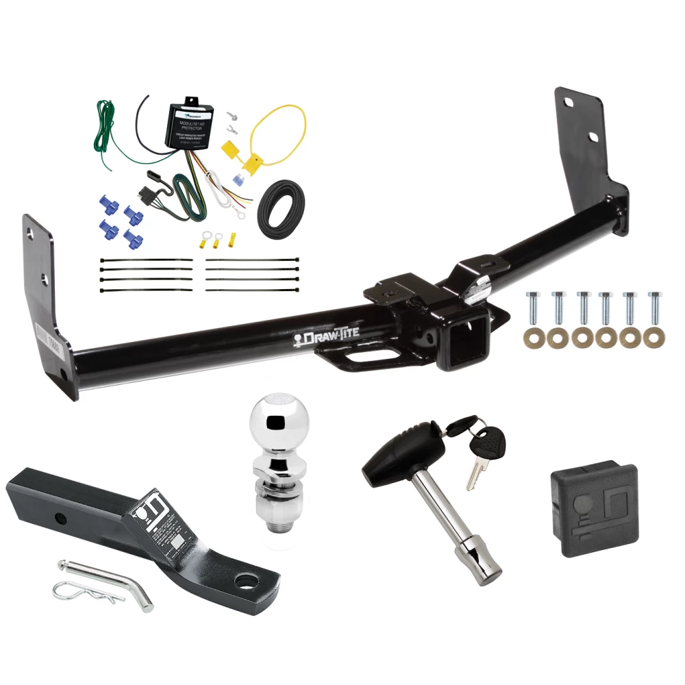 Trailer Tow Hitch For 10-16 Cadillac SRX w/o Factory Tow PKG Deluxe Package Wiring 2" Ball and Lock