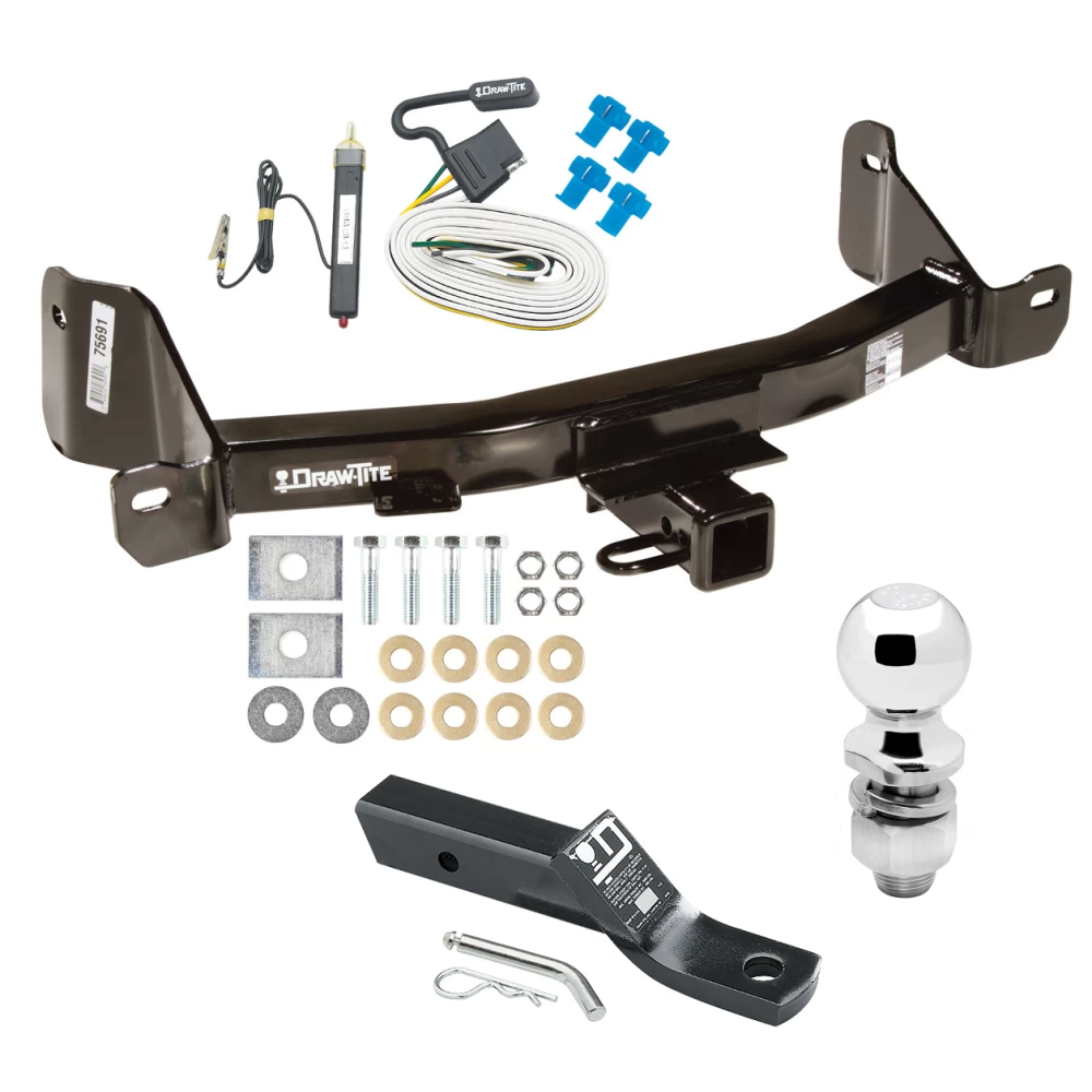 Trailer Tow Hitch For 09-14 Ford F-150 10-14 F-150 Raptor Complete Package w/ Wiring and 2" Ball