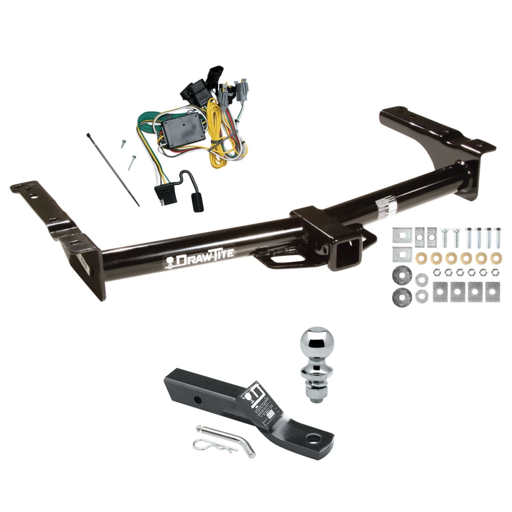 Trailer Tow Hitch For 92-94 Ford Econoline Van All Exc Shuttle Bus Complete Package w/ Wiring and 1-7/8" Ball