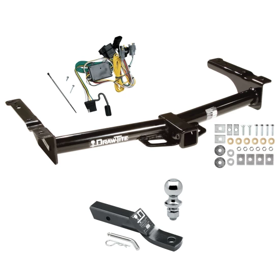 Trailer Tow Hitch For 92-94 Ford Econoline Van All Exc Shuttle Bus Complete Package w/ Wiring and 1-7/8" Ball