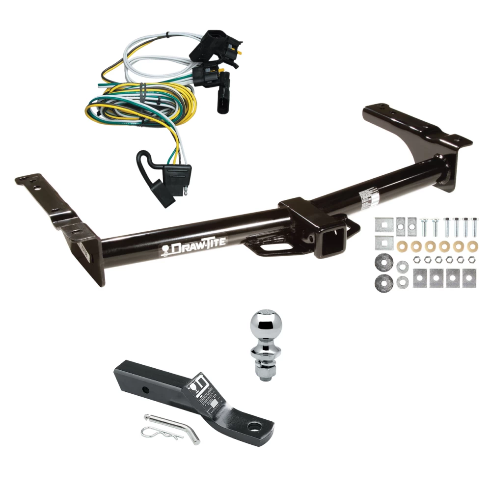 Trailer Tow Hitch For 95-03 Ford Econoline Van All Exc Shuttle Bus Complete Package w/ Wiring and 1-7/8" Ball