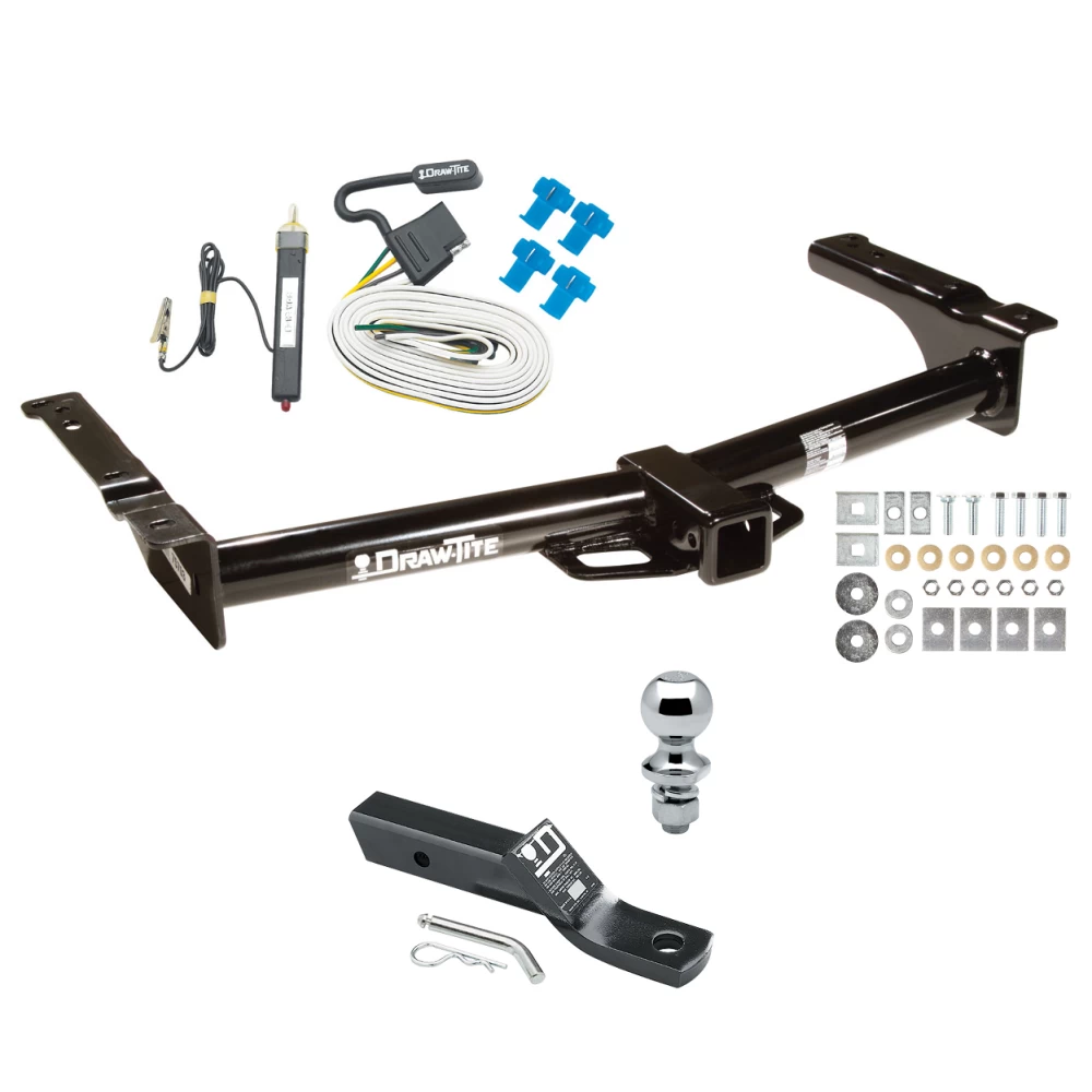 Trailer Tow Hitch For 75-07 Ford Econoline Van Except Shuttle Bus Complete Package w/ Wiring and 1-7/8" Ball