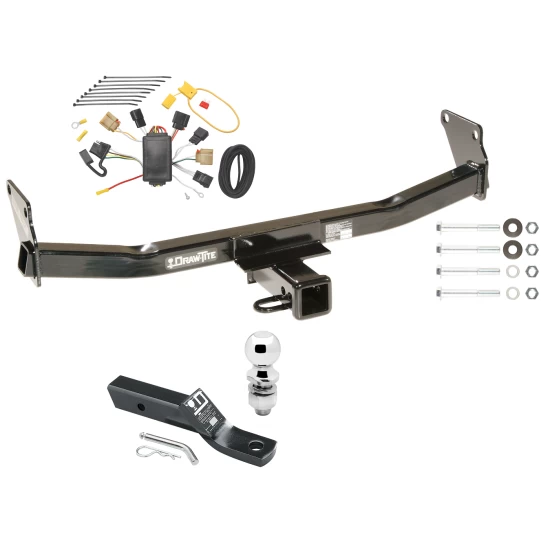 Trailer Tow Hitch For 07-07 Jeep Patriot 07-10 Compass Complete Package w/ Wiring and 2" Ball