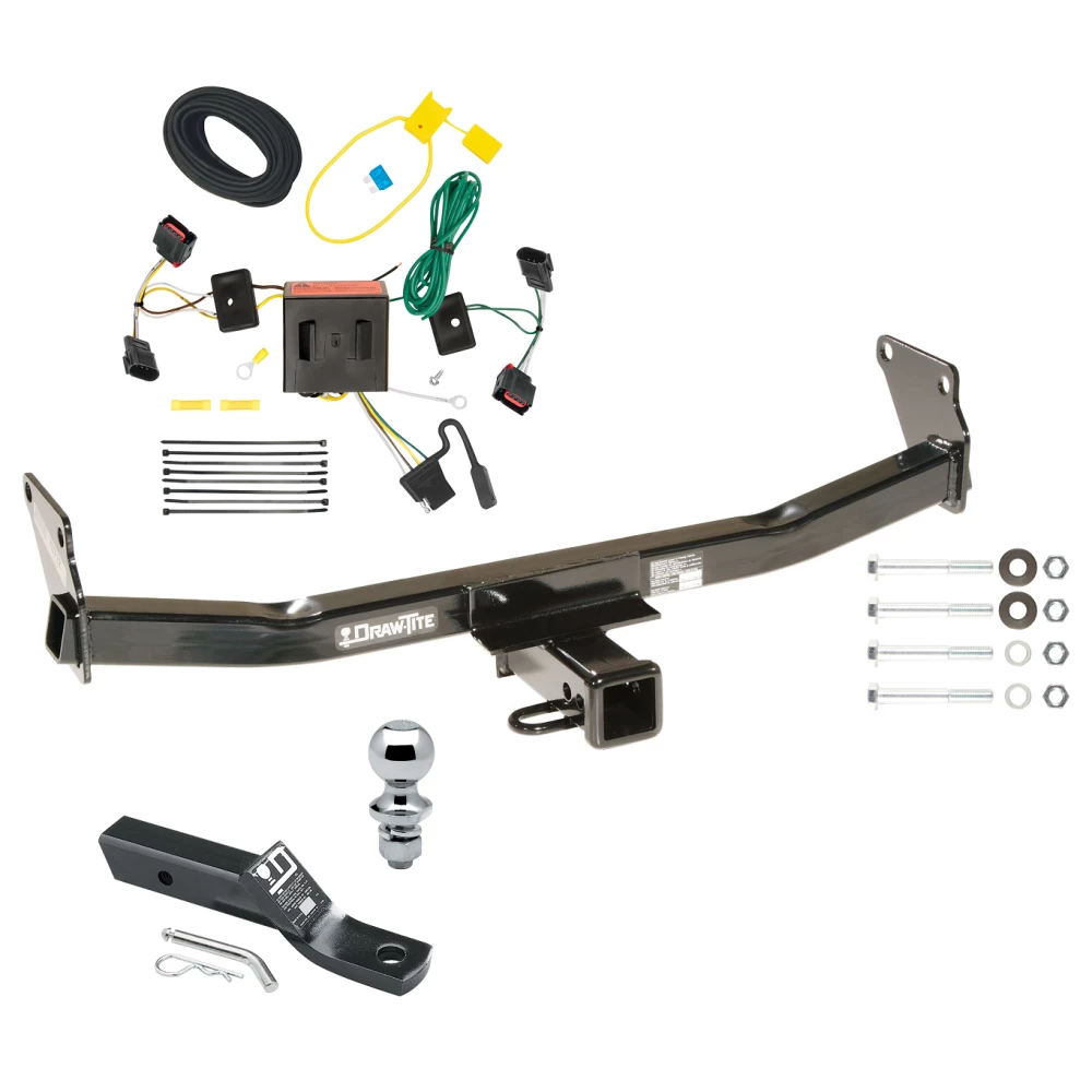 Trailer Tow Hitch For 08-17 Jeep Patriot All Models Complete Package w/ Wiring and 1-7/8" Ball