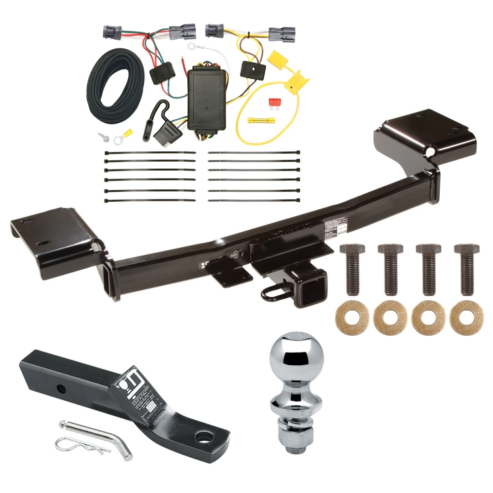 Trailer Tow Hitch For 10-15 Hyundai Tucson All Models Complete Package w/ Wiring and 1-7/8" Ball