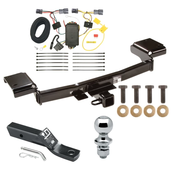 Trailer Tow Hitch For 10-15 Hyundai Tucson All Models Complete Package w/ Wiring and 1-7/8" Ball