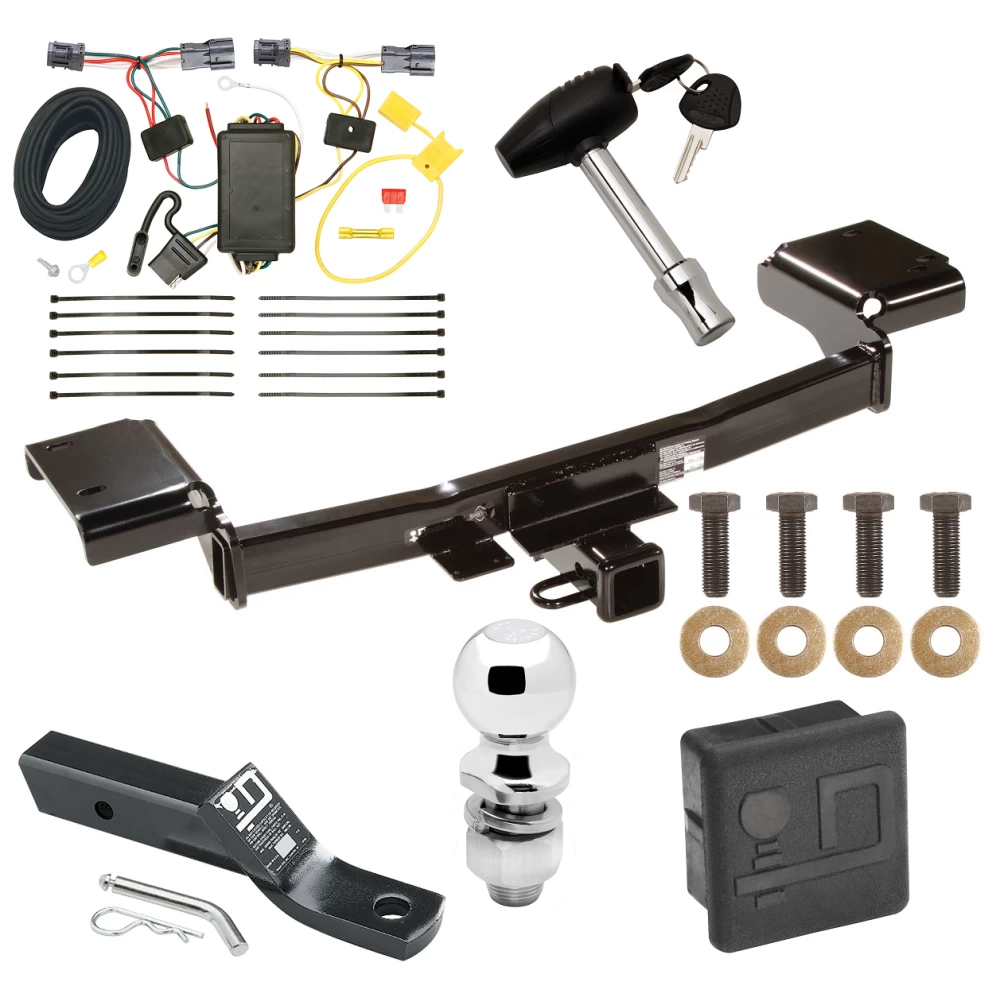 Trailer Tow Hitch For 10-15 Hyundai Tucson All Models Deluxe Package Wiring 2" Ball and Lock