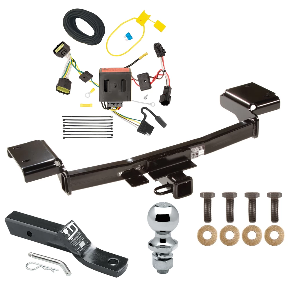 Trailer Tow Hitch For 11-16 KIA Sportage All Models Complete Package w/ Wiring and 1-7/8" Ball