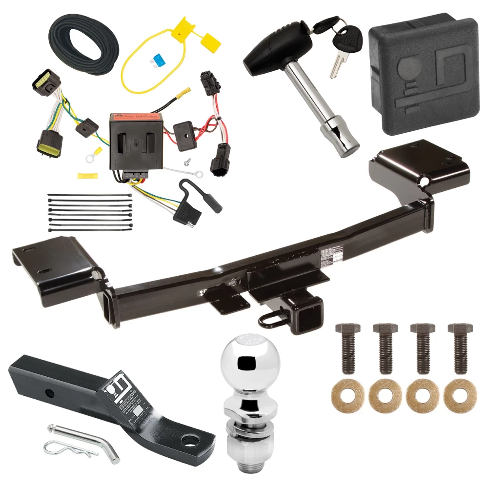 Trailer Tow Hitch For 11-16 KIA Sportage All Models Deluxe Package Wiring 2" Ball and Lock