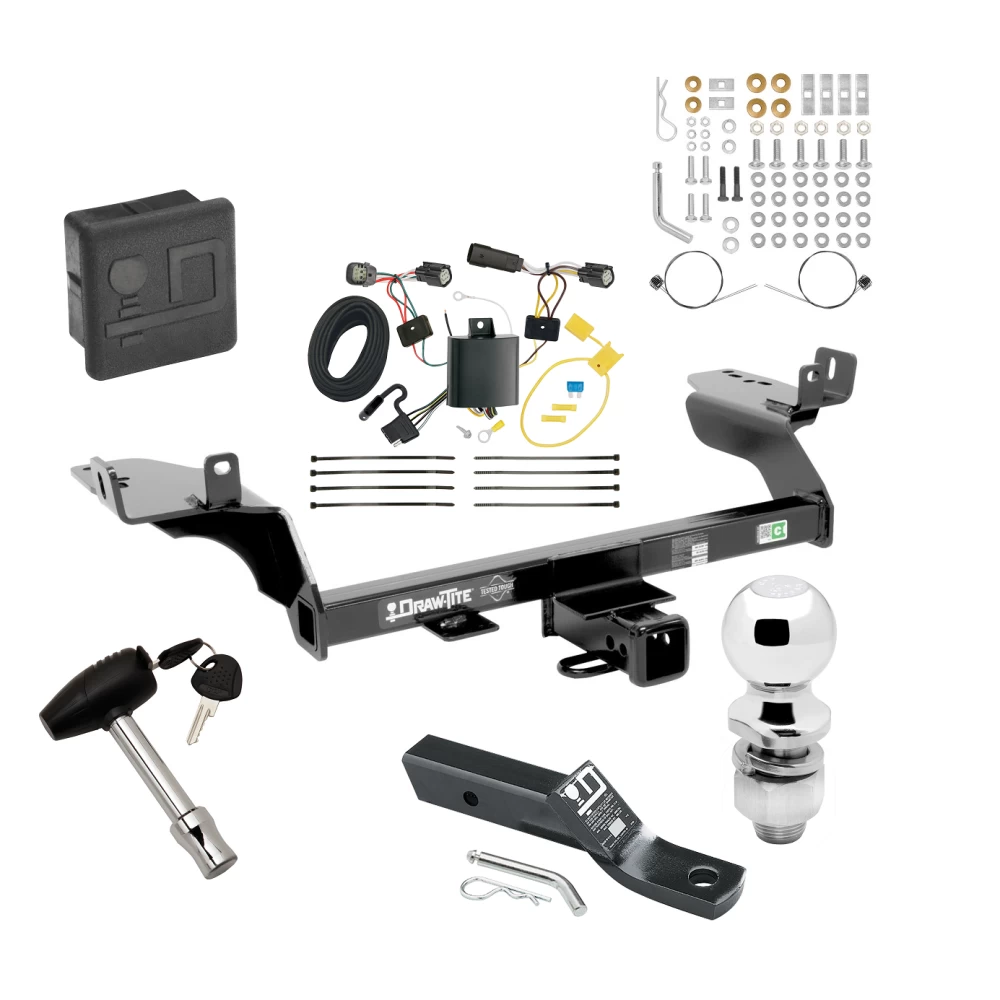 Trailer Tow Hitch For 17-18 Ford Escape All Models Deluxe Package Wiring 2" Ball and Lock