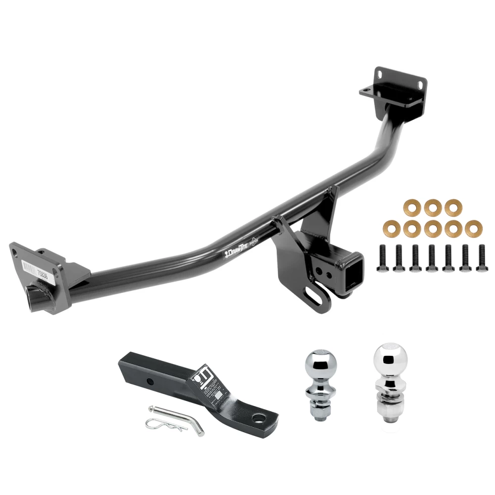Trailer Tow Hitch For 16-18 Hyundai Tucson 19-21 Except Night Edition Receiver w/ 1-7/8" and 2" Ball