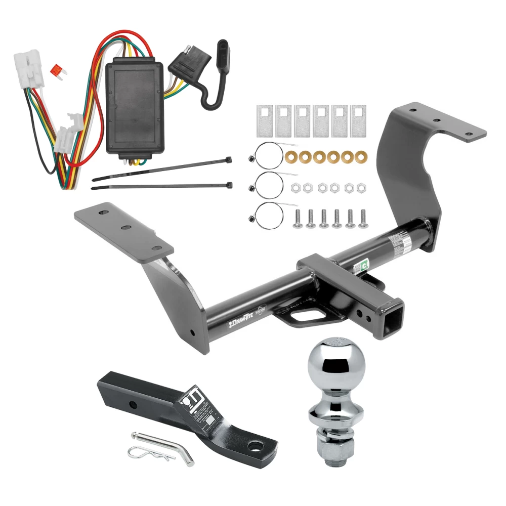 Trailer Tow Hitch For 14-18 Subaru Forester All Models Complete Package w/ Wiring and 1-7/8" Ball