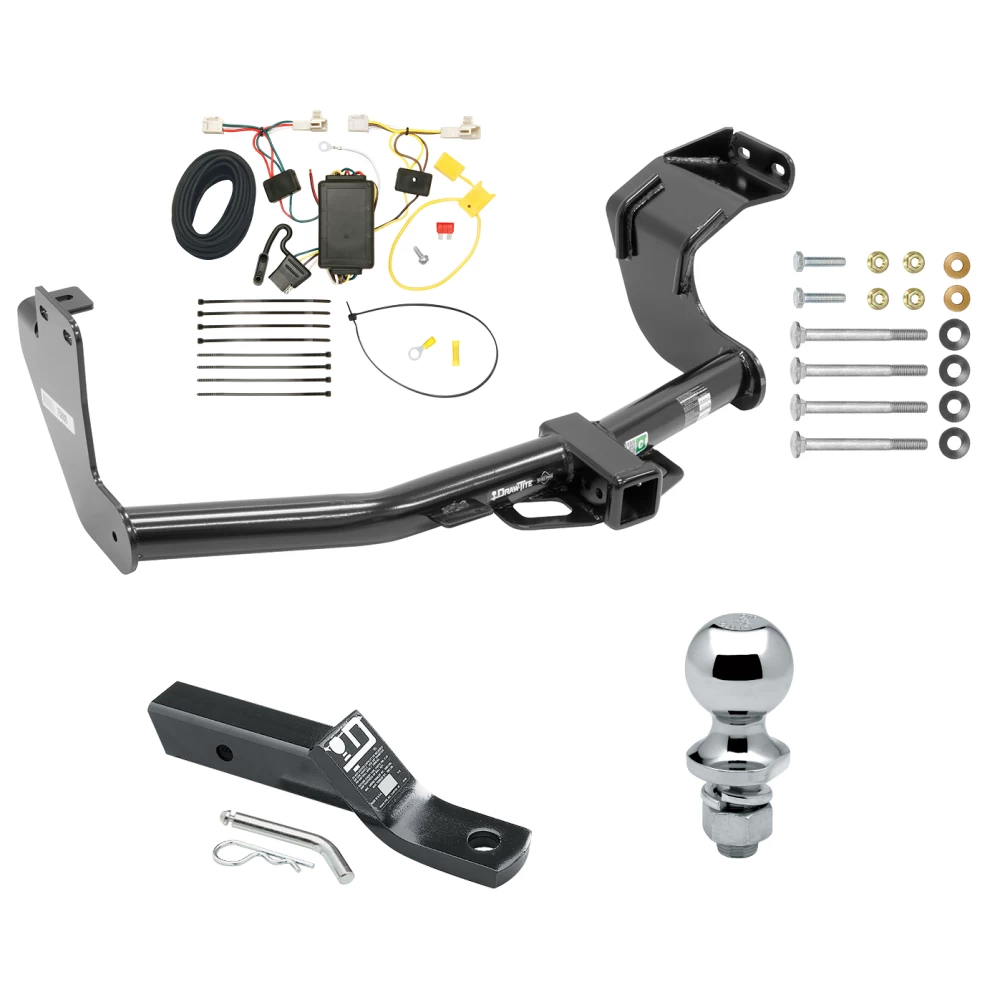 Trailer Tow Hitch For 14-20 Mitsubishi Outlander Excluding PHEV Complete Package w/ Wiring and 1-7/8" Ball