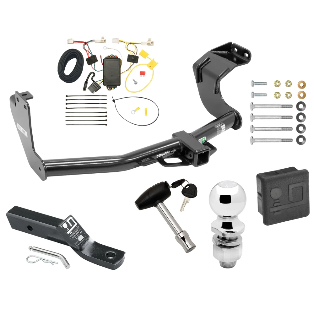 Trailer Tow Hitch For 14-20 Mitsubishi Outlander Excluding PHEV Deluxe Package Wiring 2" Ball and Lock