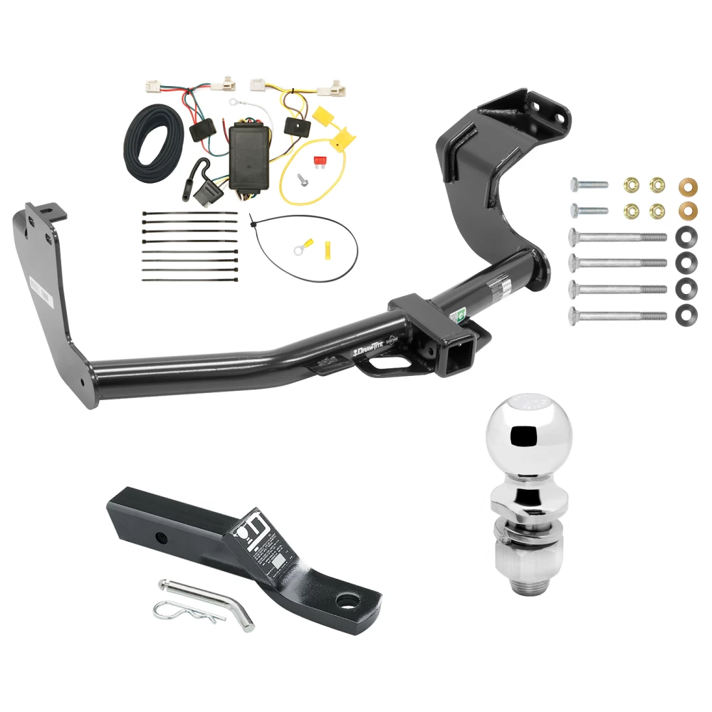 Trailer Tow Hitch For 14-20 Mitsubishi Outlander Excluding PHEV Complete Package w/ Wiring and 2" Ball