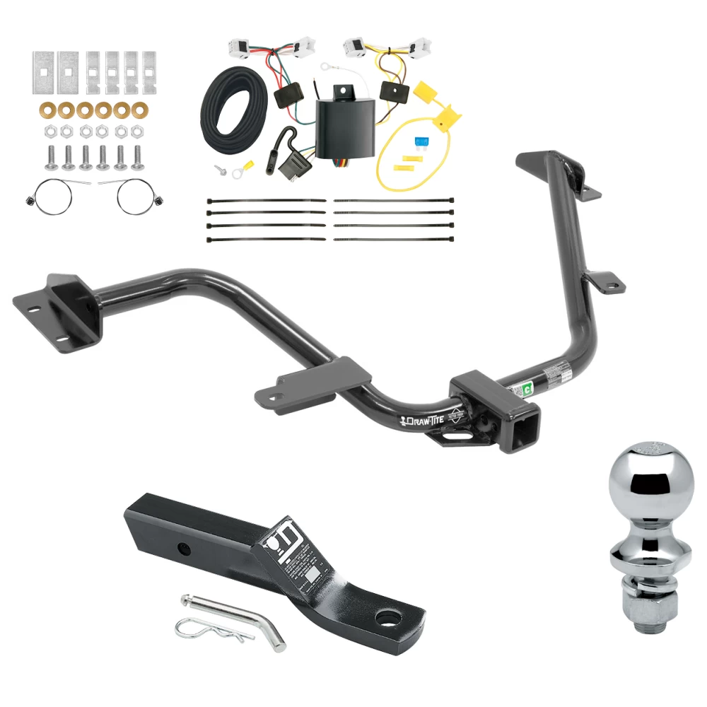 Trailer Tow Hitch For 13-21 Nissan NV200 15-18 Chevrolet City Express Complete Package w/ Wiring and 1-7/8" Ball