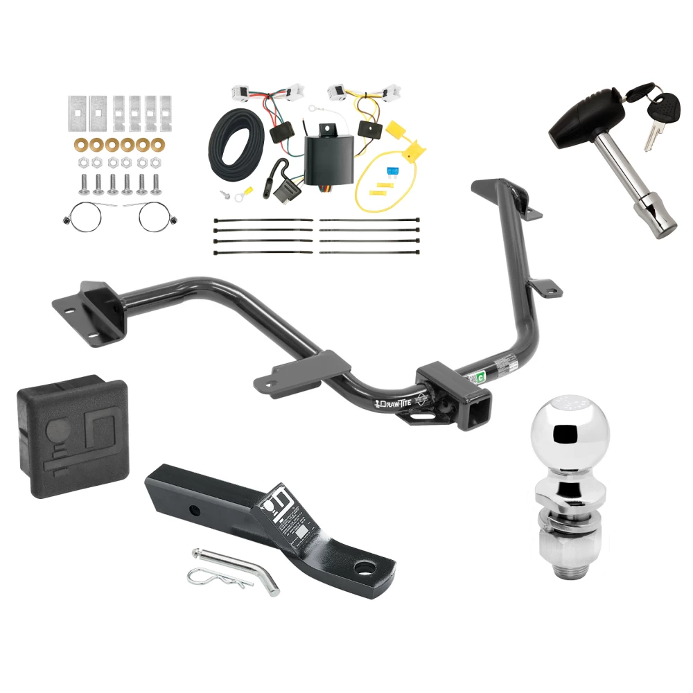 Trailer Tow Hitch For 13-21 Nissan NV200 15-18 Chevrolet City Express Deluxe Package Wiring 2" Ball and Lock