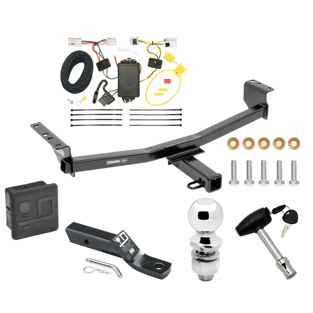 Trailer Tow Hitch For 08-20 Nissan Rogue 14-14 Rogue Select Deluxe Package Wiring 2" Ball and Lock