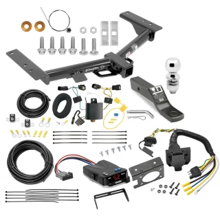 Class 3 Hitch For 15-23 Ford Transit 150 250 350 w/ Draw-Tite Trailer Brake Control 7-Way RV Wiring Complete System Receiver 2" Tow Ball