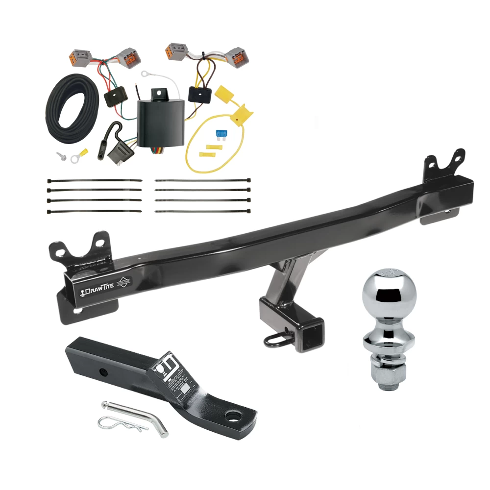 Trailer Tow Hitch For 15-18 Volvo V60 Complete Package w/ Wiring and 1-7/8" Ball