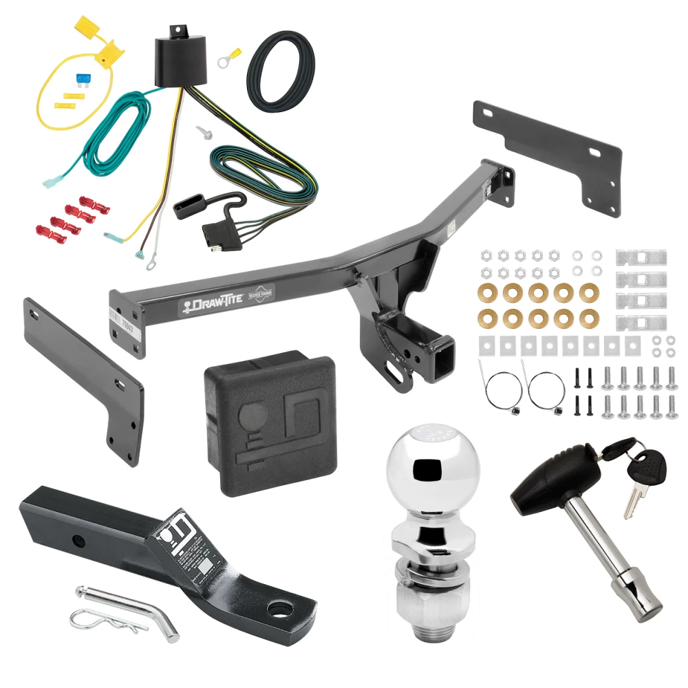 Trailer Tow Hitch For 15-19 Lincoln MKC All Models Deluxe Package Wiring 2" Ball and Lock