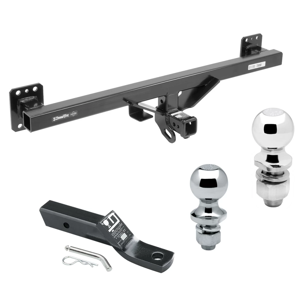 Trailer Tow Hitch For 07-16 Audi Q7 11-14 Porsche Cayenne 11-17 VW Touareg Receiver w/ 1-7/8" and 2" Ball