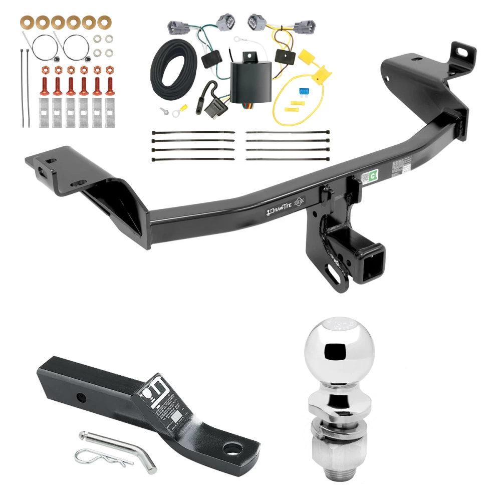 Trailer Tow Hitch For 19-23 Jeep Cherokee Complete Package w/ Wiring and 2" Ball