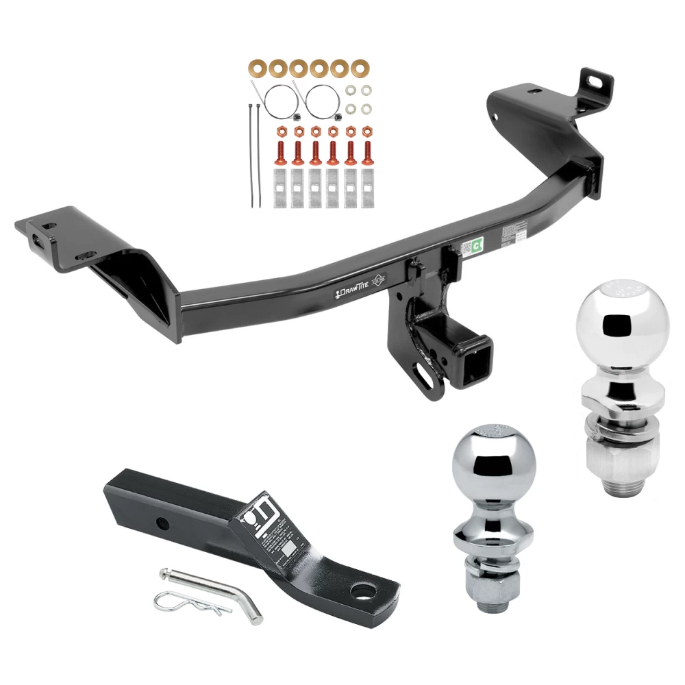 Trailer Tow Hitch For 14-23 Jeep Cherokee Receiver w/ 1-7/8" and 2" Ball