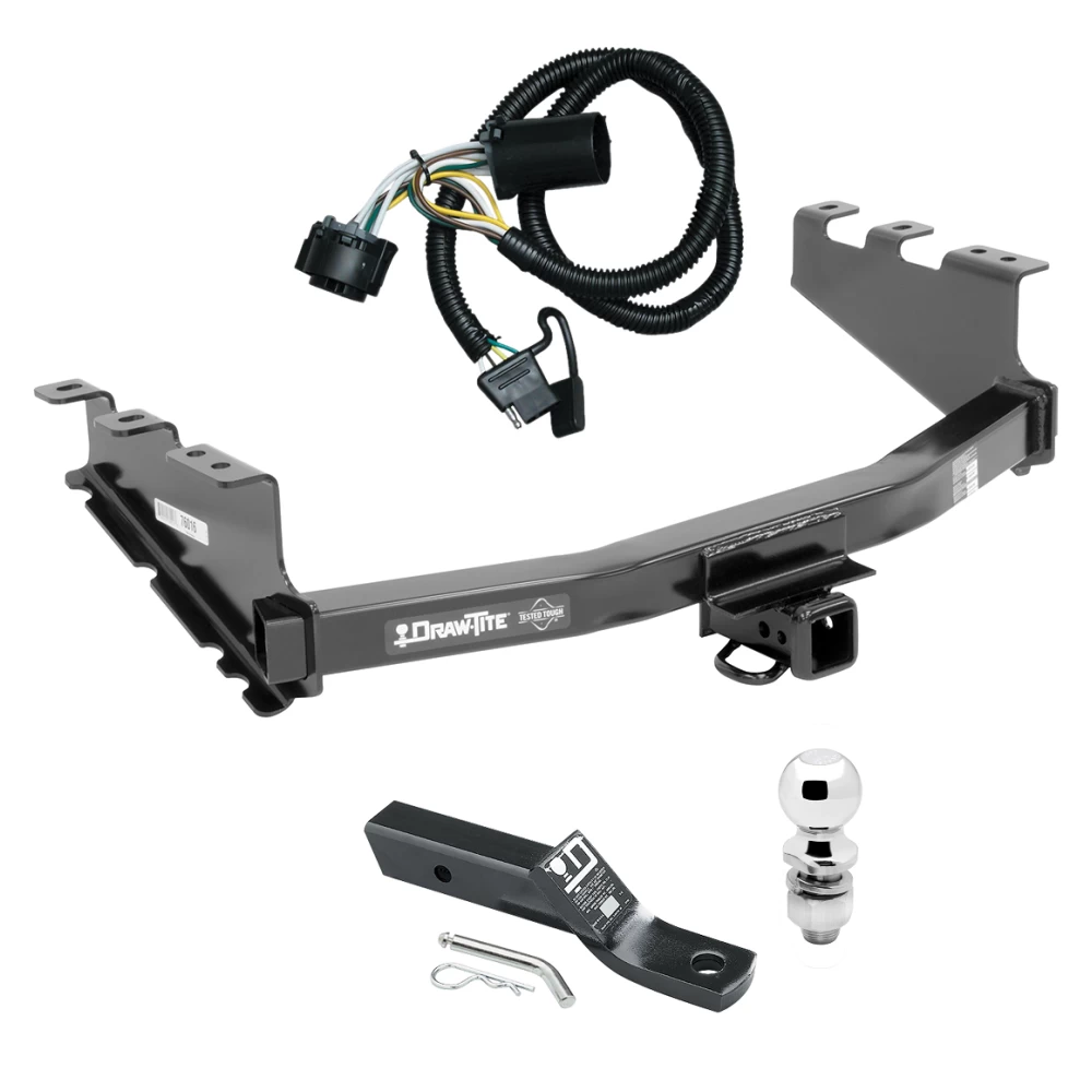 Trailer Tow Hitch For 14-18 Chevy Silverado GMC Sierra 1500 (2019 LD & Legacy) Complete Package w/ Wiring and 2" Ball