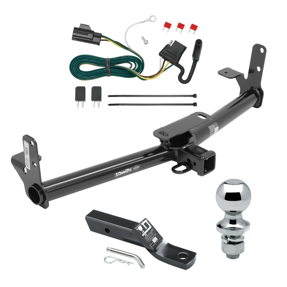 Custom Fit Trailer Hitch Wiring Harness (Plug & Play) 2" Drop Ball-Mount w/ Pin/Clip 1-7/8" Chrome Ball Installation Hardware Installation Instructions 76028 118432 23 63816 Draw-Tite Trailer Tow Hitch 07-09 Chevy Equinox Pontiac Torrent Co Trailer Tow Hitch For 07-09 Chevy Equinox Pontiac Torrent Complete Package w/ Wiring and 1-7/8" Ball
