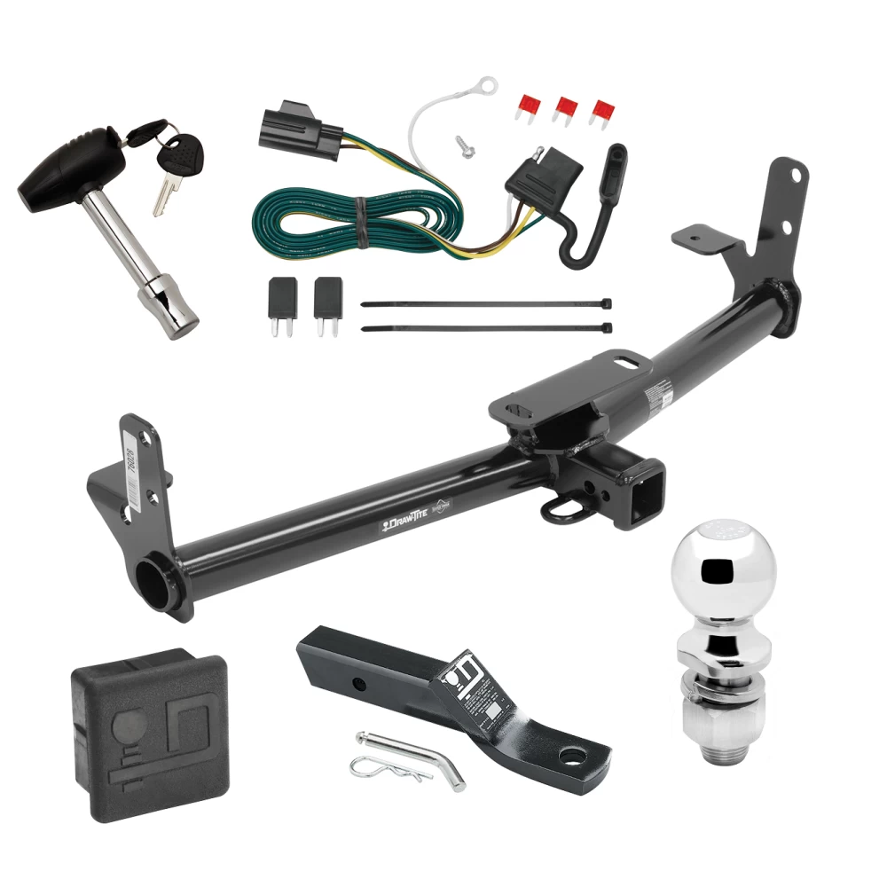 Trailer Tow Hitch For 07-09 Chevrolet Equinox Pontiac Torrent Complete Package w/ Wiring and 2" Ball
