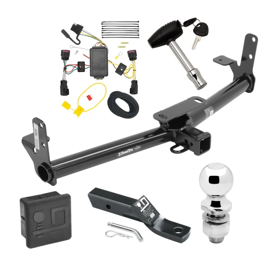 Custom Fit Trailer Hitch Wiring Harness (Plug & Play) 2" Drop Ball-Mount w/ Pin/Clip 2" Chrome Ball Security Lock Pin Rubber Hitch Plug Cover Installation Hardware Installation Instructions 76028 118494 23 63845 580407 7010 Draw-Tite Trailer Trailer Tow Hitch For 10-17 Chevy Equinox GMC Terrain Deluxe Package Wiring 2" Ball and Lock