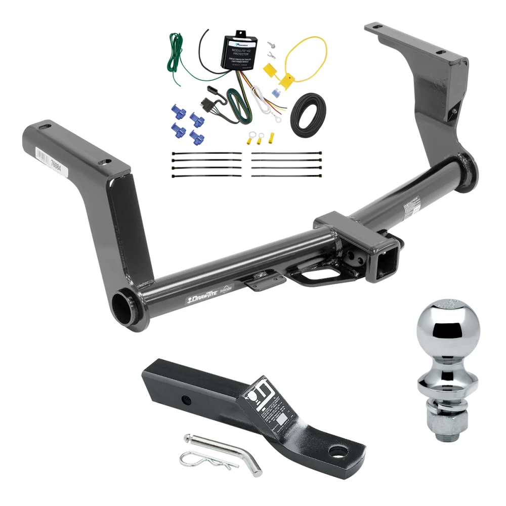 Trailer Tow Hitch For 13-13 Subaru XV Crosstrek 14-15 (Except Hybrid) Complete Package w/ Wiring and 1-7/8" Ball