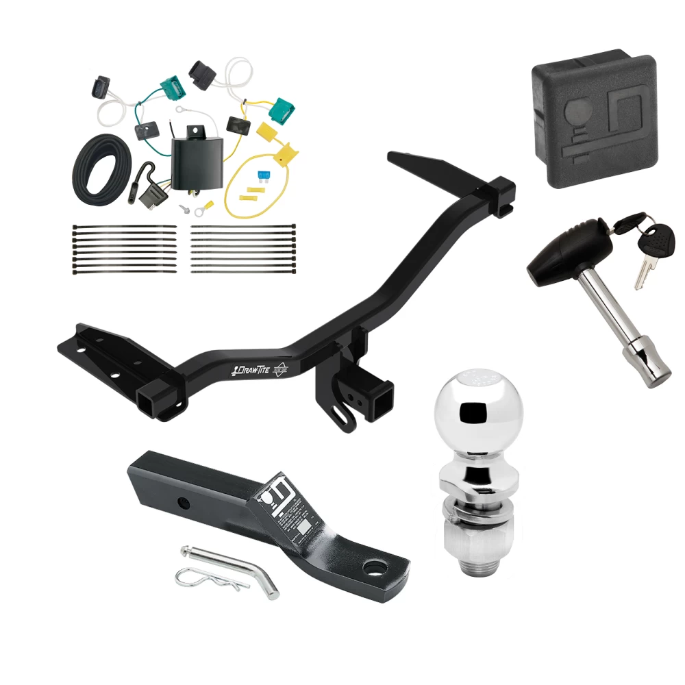 Trailer Tow Hitch For 18-19 Chevrolet Equinox Diesel, Exc Premier Deluxe Package Wiring 2" Ball and Lock