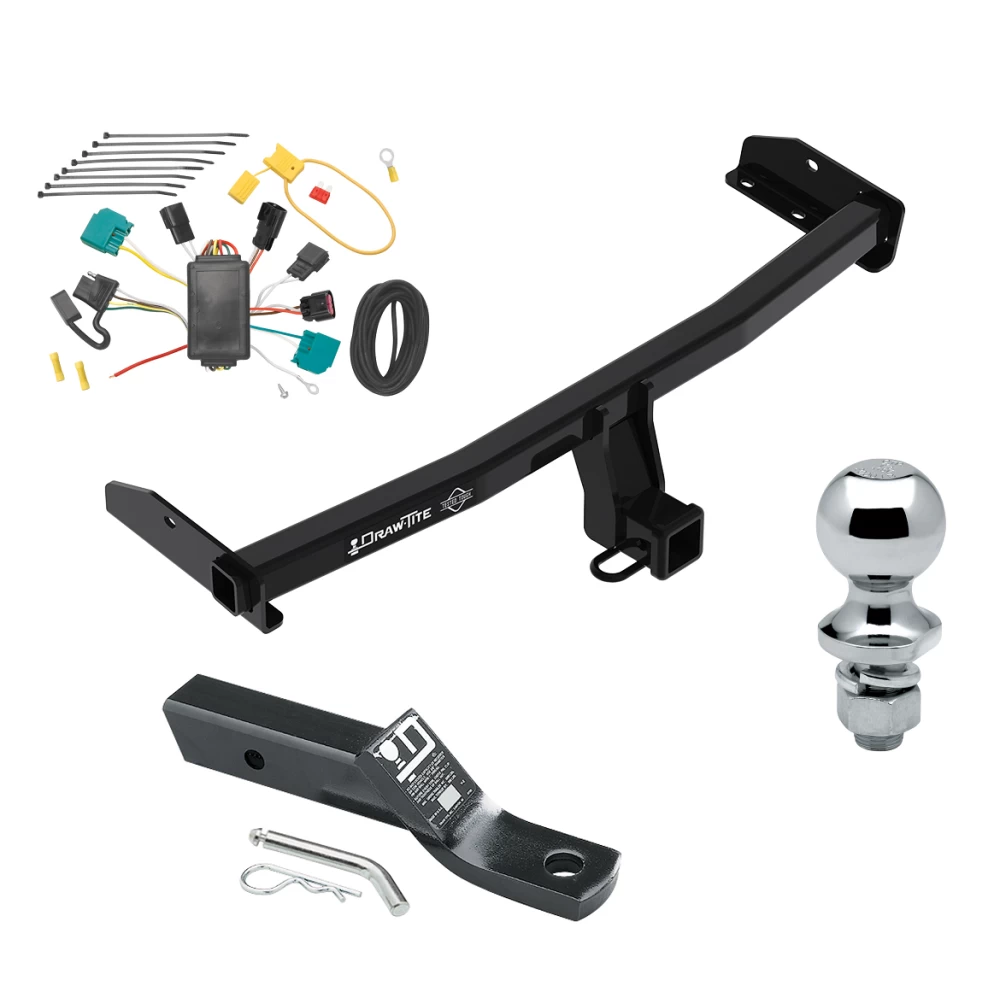 Trailer Tow Hitch For 09-09 Dodge Journey All Models Complete Package w/ Wiring and 1-7/8" Ball