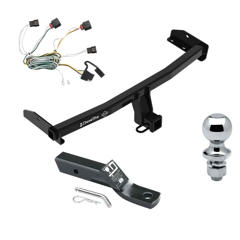 Trailer Tow Hitch For 10-10 Dodge Journey All Models Complete Package w/ Wiring and 1-7/8" Ball