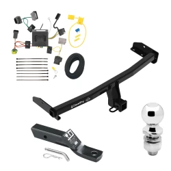 Trailer Tow Hitch For 11-20 Dodge Journey w/ LED Taillights Complete Package w/ Wiring and 2" Ball