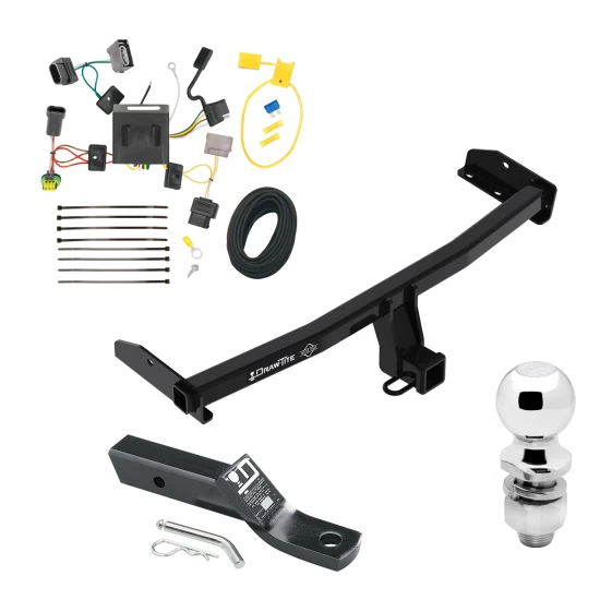 Trailer Tow Hitch For 11-20 Dodge Journey w/ LED Taillights Complete Package w/ Wiring and 2" Ball