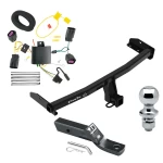 Trailer Tow Hitch For 11-20 Dodge Journey w/o LED Taillights Complete Package w/ Wiring and 1-7/8" Ball