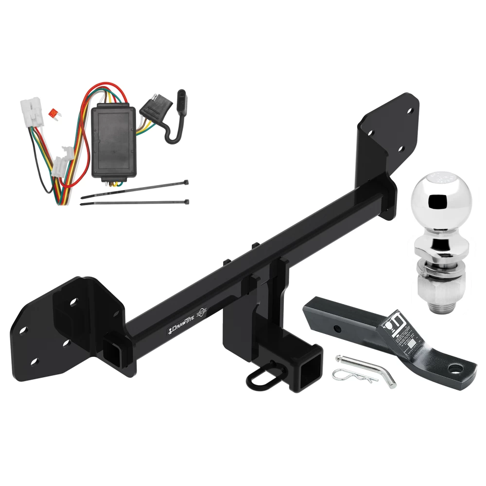 Trailer Tow Hitch For 10-19 Subaru Outback Wagon Complete Package w/ Wiring and 2" Ball